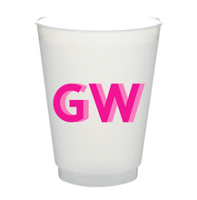 Load image into Gallery viewer, Personalized Cabana Initials 16oz Plastic Stadium Cups

