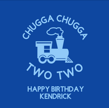 Load image into Gallery viewer, Personalizable &quot;Chugga Chugga TWO TWO&quot; Train Theme Neoprene Koozies
