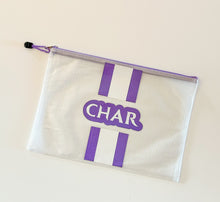 Load image into Gallery viewer, “Frozen Inspired” Personalized Cabana Stripe Waterproof Pouch
