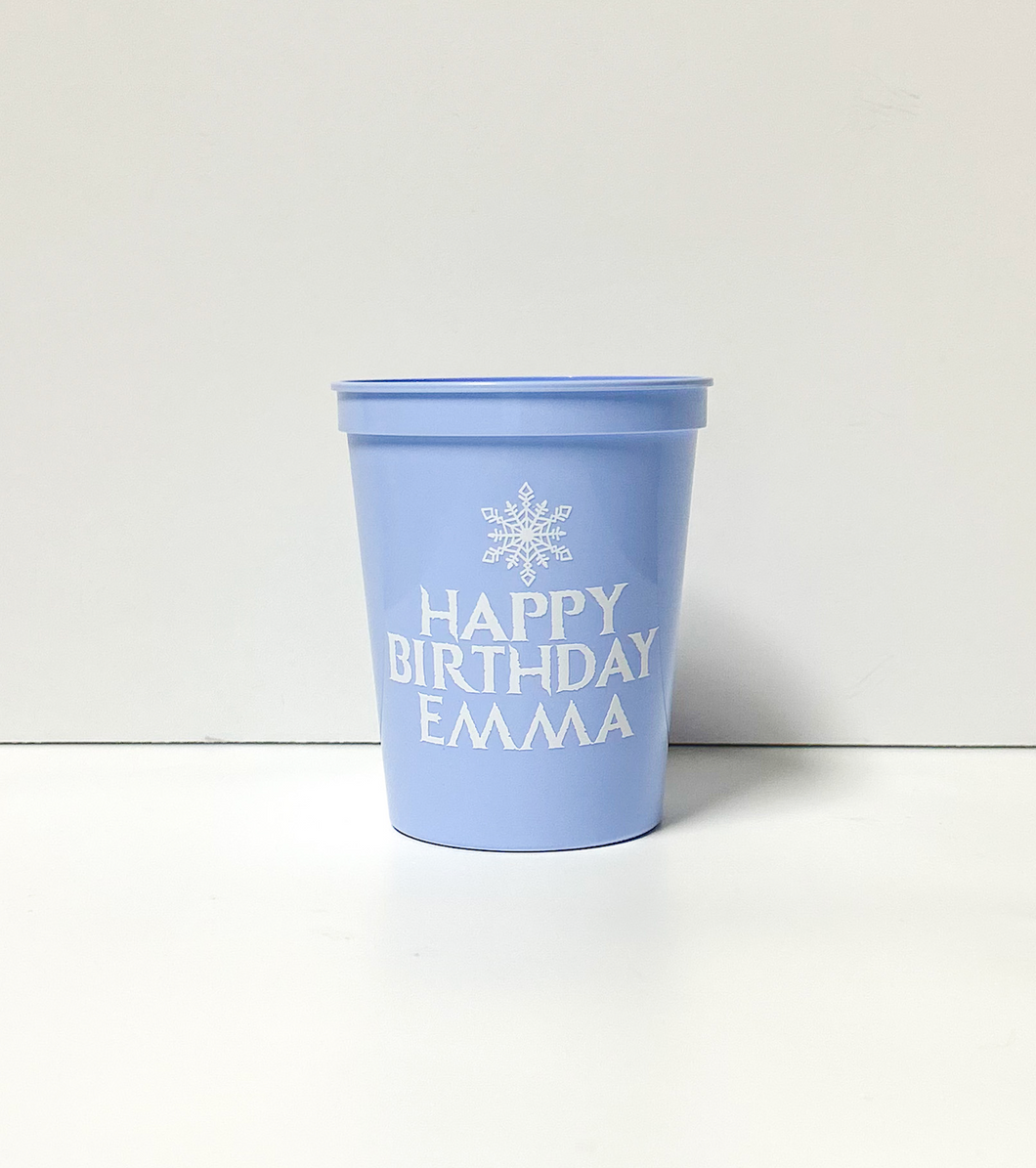 Personalized 'Frozen Inspired' Theme Cups 16oz Plastic Stadium Cups