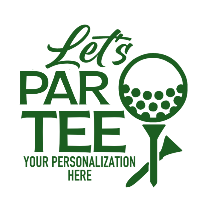 Personalizable Lets ParTEE (with Golf Ball on Tee) Neoprene Koozies