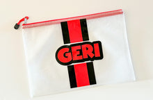 Load image into Gallery viewer, Mickey Mouse Inspired Personalized Cabana Stripe Waterproof Pouch
