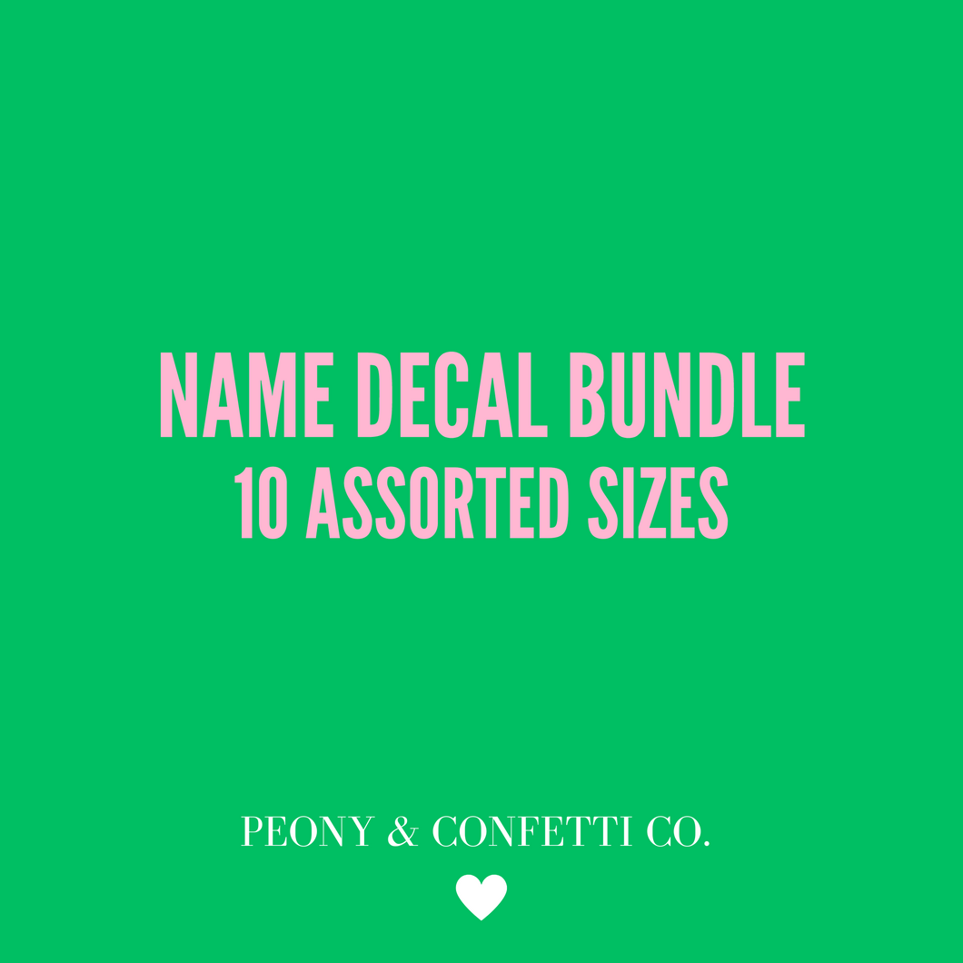 Bundle of 10 Name Decals