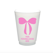 Load image into Gallery viewer, Personalizable Bow 16oz Plastic Stadium Cups
