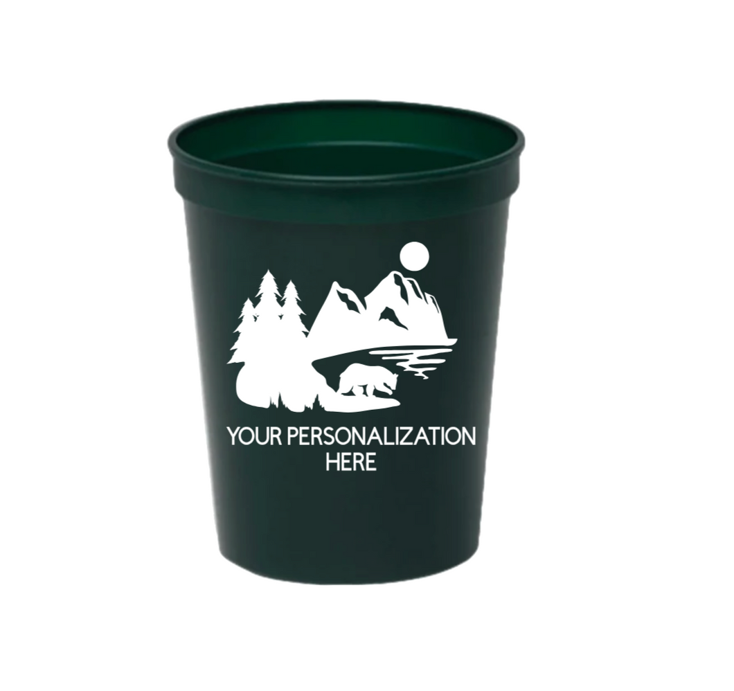 Personalizable Camp 16oz Plastic Stadium Cups