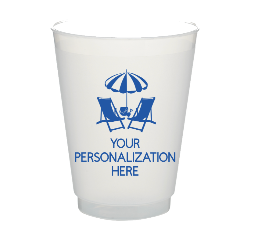 Personalizable Poolside Chairs 16oz Plastic Stadium Cups