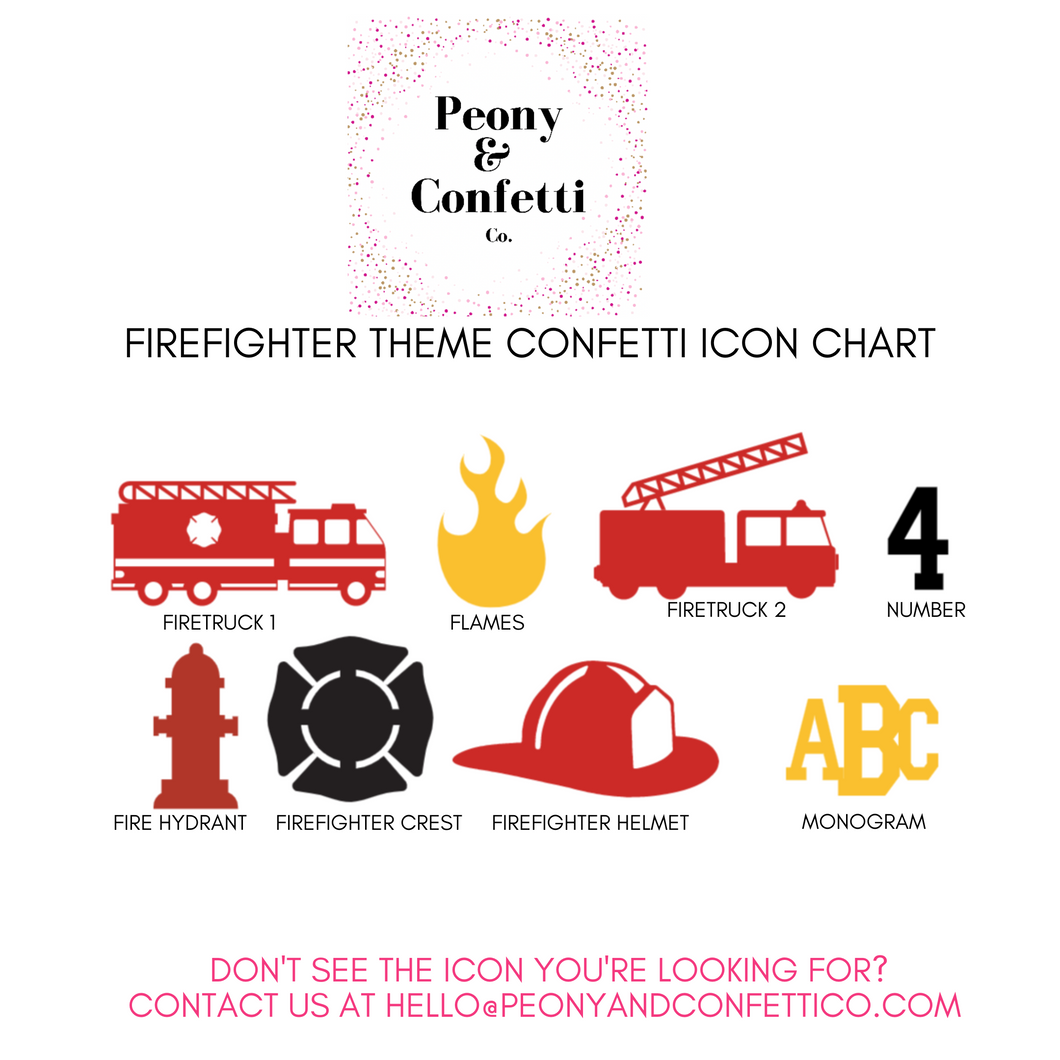 Personalizable Firetruck Themed Confetti (100 pieces)