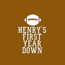 Load image into Gallery viewer, Personalizable &quot;First Year Down&quot; Football Theme Neoprene Koozies
