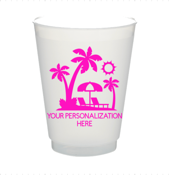 Personalizable Fun in the Sun 16oz Plastic Stadium Cups