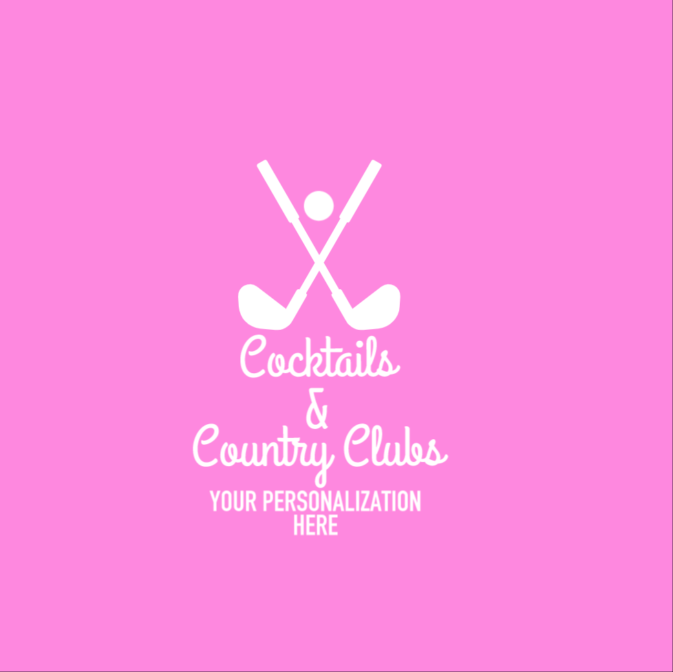 Personalizable Cocktails & Country Clubs {with Golf Clubs} Neoprene Koozies