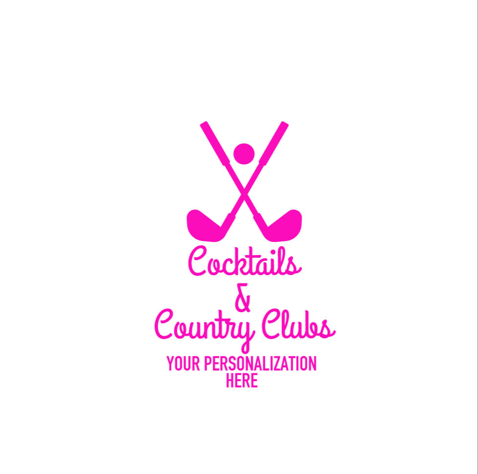 Personalized Cocktails & Country Clubs Cups {with Golf Clubs} 16oz Plastic Stadium Cups