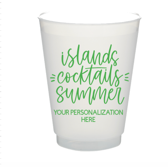 Personalizable Islands Cocktails Summer 16oz Plastic Stadium Cups