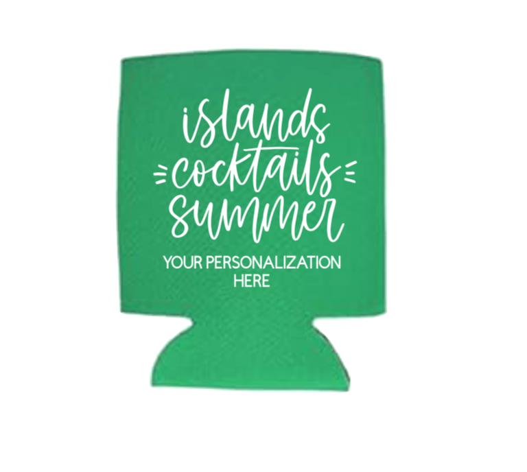 Personalizable Islands Cocktails Summer Neoprene Koozies