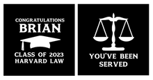 Load image into Gallery viewer, Personalizable Law School Graduation Cups 16oz Plastic Stadium Cups
