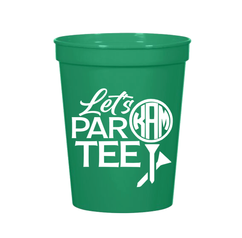 Personalized 'Let's PAR-TEE' Golf Cups 16oz Plastic Stadium Cups
