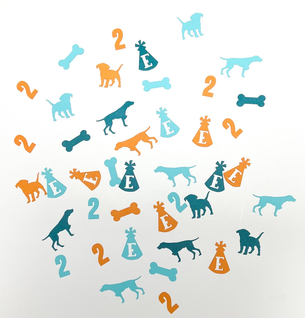 Personalizable 'Let's Paw-ty' Puppy Party Confetti (100 pieces)