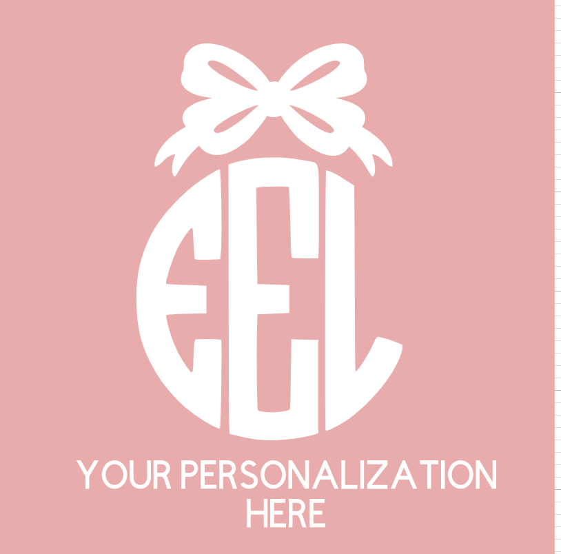 Personalizable Monogram with Bow Neoprene Koozies