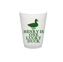 Load image into Gallery viewer, Personalizable One Lucky Duck 16oz Plastic Stadium Cups
