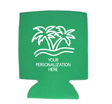 Load image into Gallery viewer, Personalizable Palm Trees Neoprene Koozies
