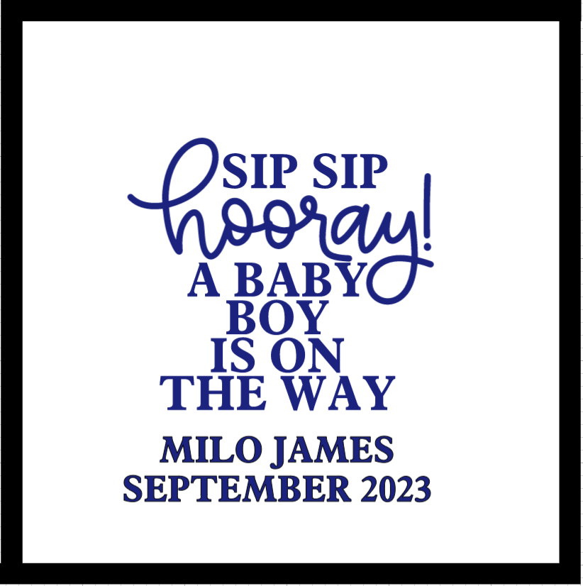 Personalized 'Sip Sip Hooray a Baby Is On The Way' Cups 16oz Plastic Stadium Cups