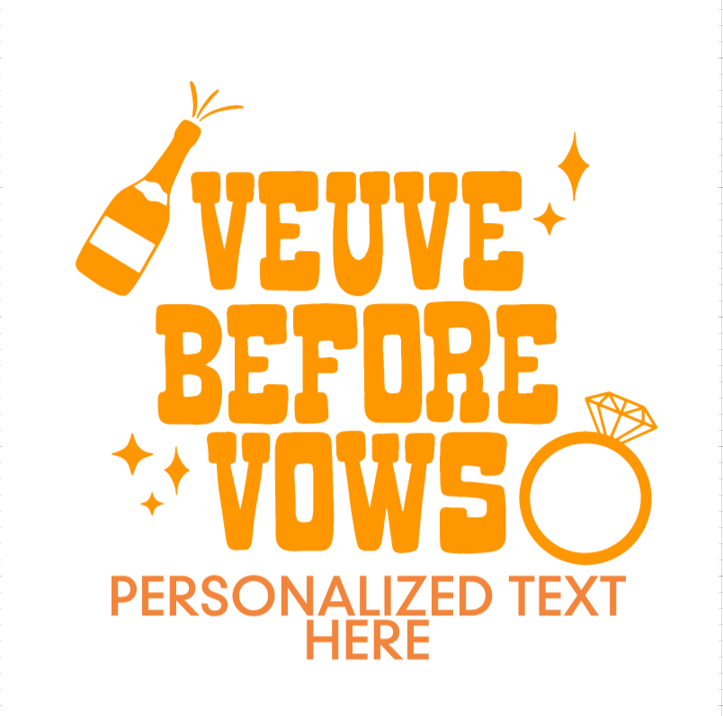 Personalizable 'Veuve Before Vows' Cups