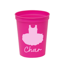 Load image into Gallery viewer, Personalized Tutu 16oz Plastic Stadium Cups
