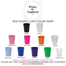 Load image into Gallery viewer, Bulk Order 75+  Personalized Boho Engagement Party / Wedding Shower Cups 16oz Plastic Stadium Cups
