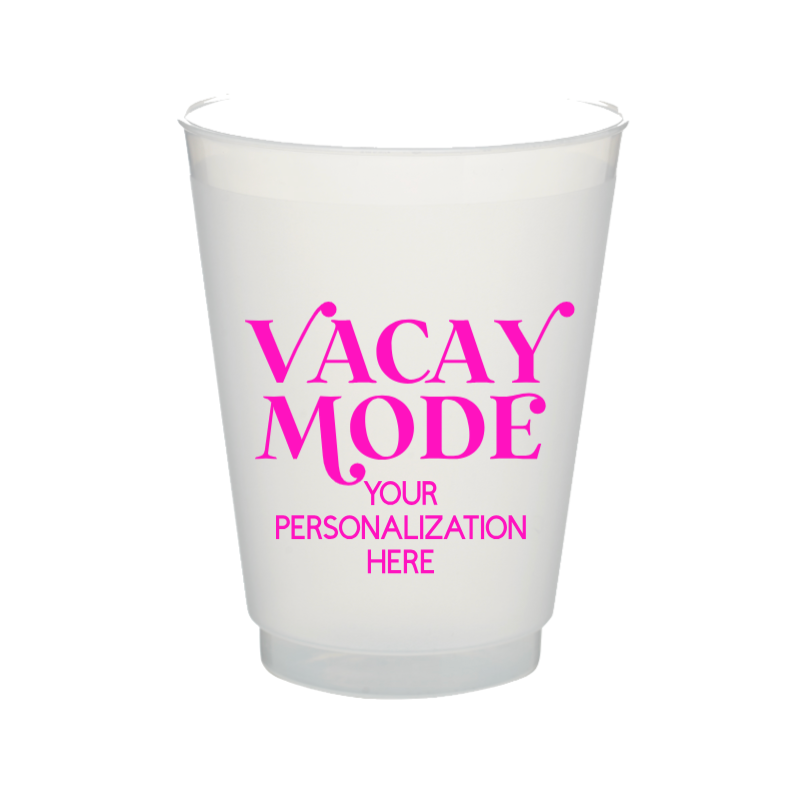 Personalizable Vacay Mode 16oz Plastic Stadium Cups