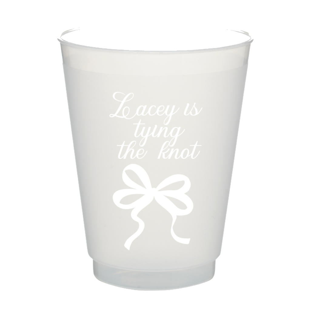 Personalizable Tying the Knot 16oz Plastic Cups