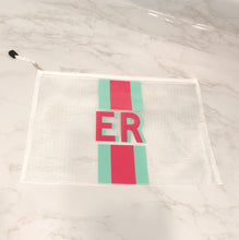 Load image into Gallery viewer, Monogram Cabana Stripe Waterproof Pouch
