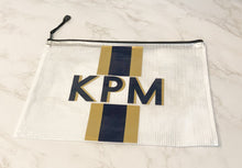 Load image into Gallery viewer, Monogram Cabana Stripe Waterproof Pouch
