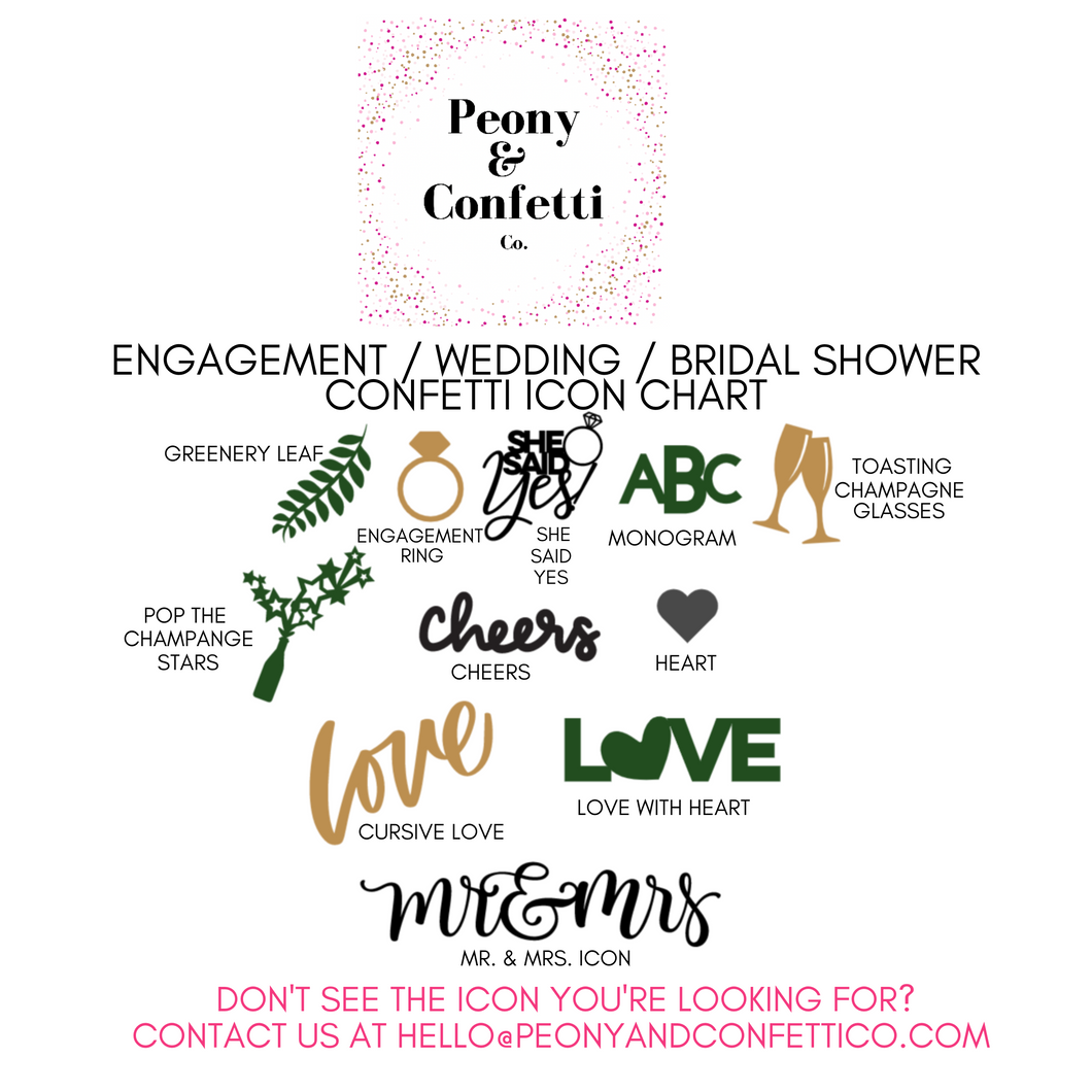 Personalizable Engagement / Bridal Shower / Wedding Confetti (100 pieces)