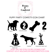 Load image into Gallery viewer, Personalizable &#39;Let&#39;s Paw-ty&#39; Puppy Party Confetti (100 pieces)
