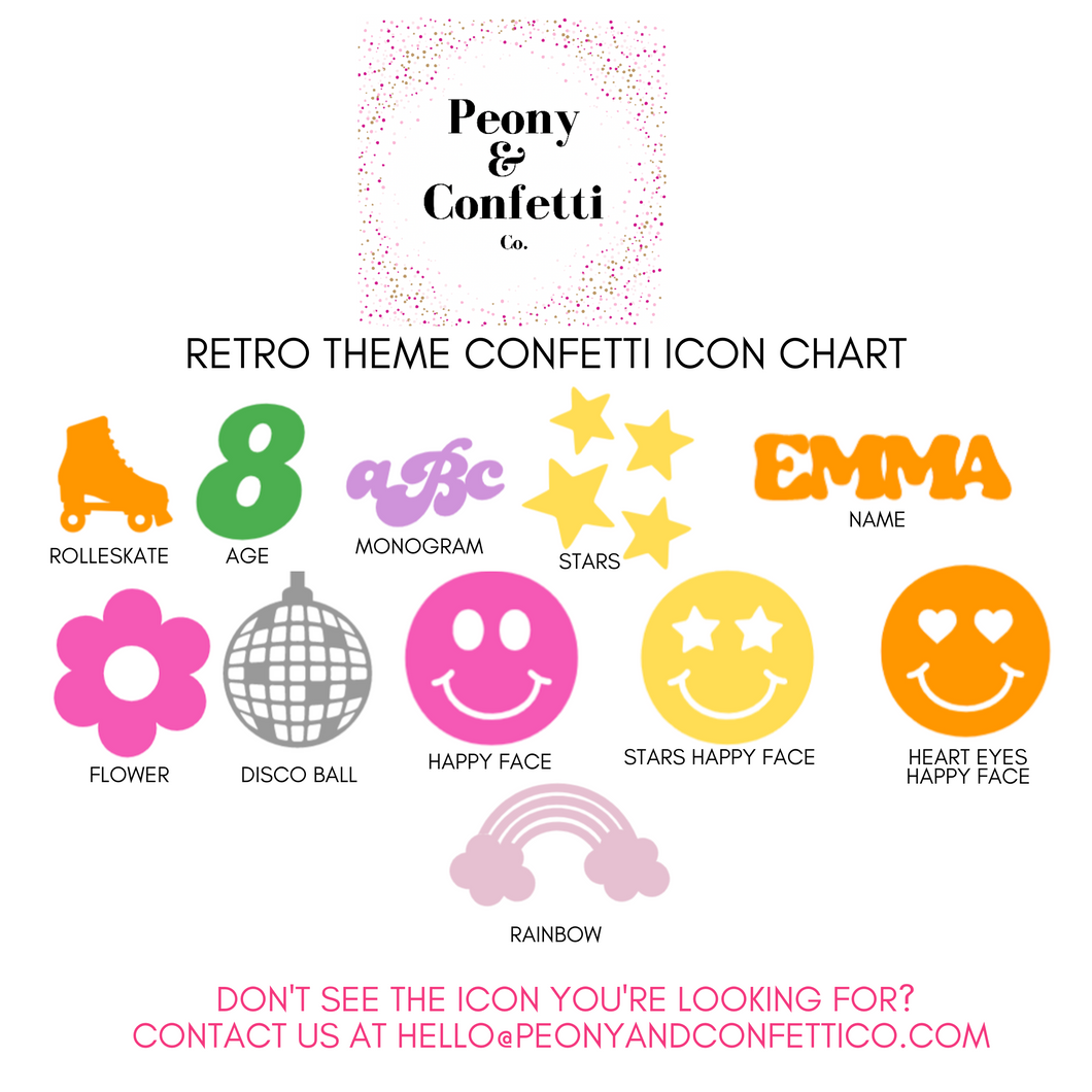 Retro Themed Confetti (100 pieces)