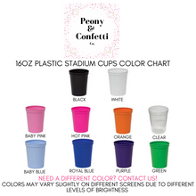 Load image into Gallery viewer, Custom 16oz Plastic Stadium Cups
