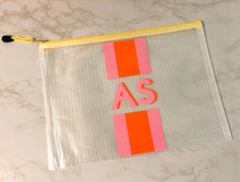 Load image into Gallery viewer, Monogram Cabana Stripe Waterproof Pouch
