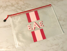 Load image into Gallery viewer, Monogram Cabana Stripe Waterproof Pouch
